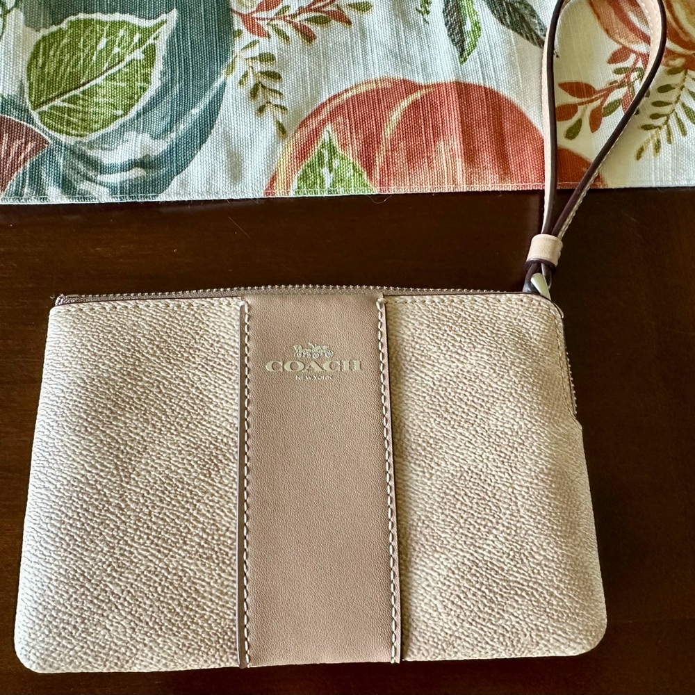 Coach Light Beige Wristlet